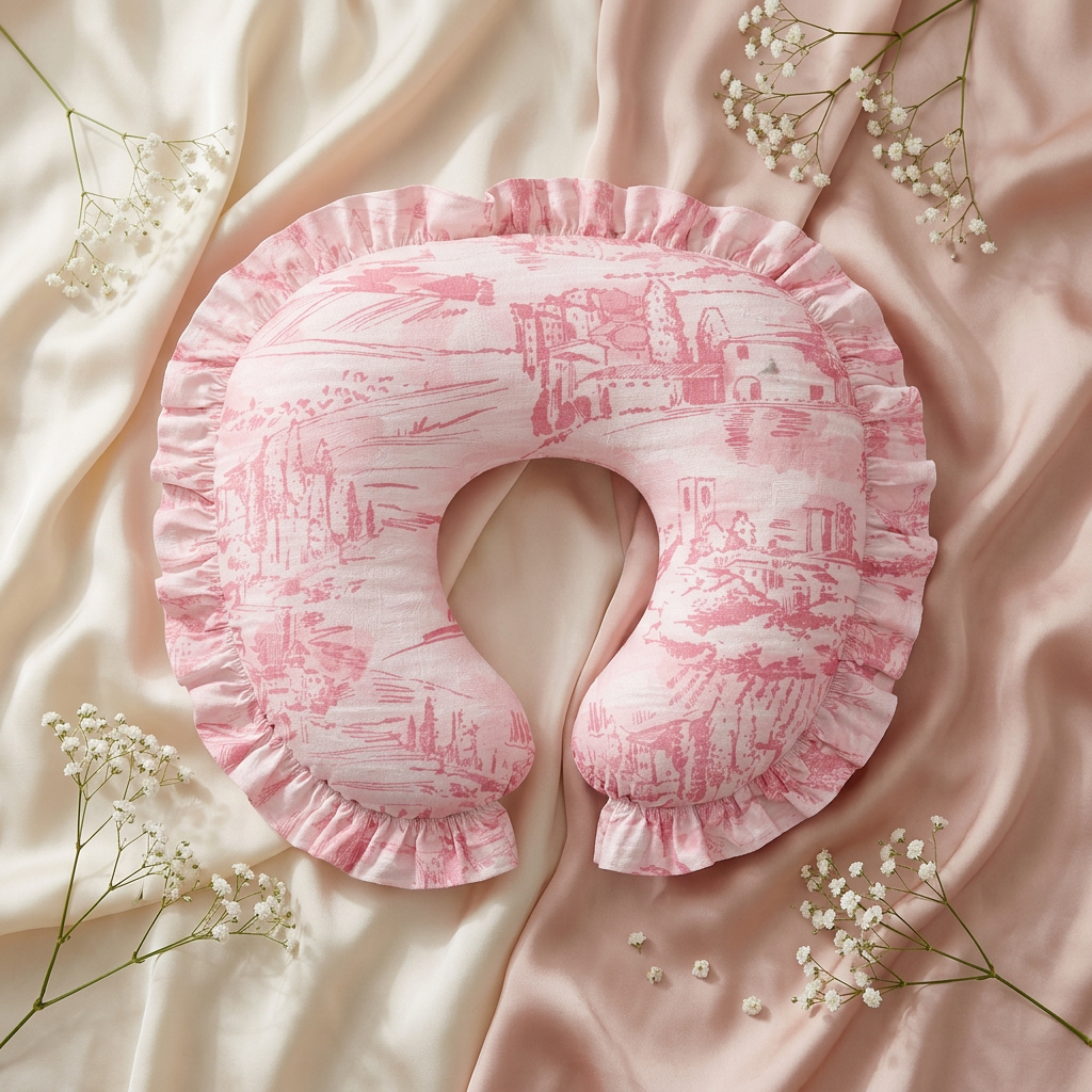 Pink Toile Nursing Pillow Cover
